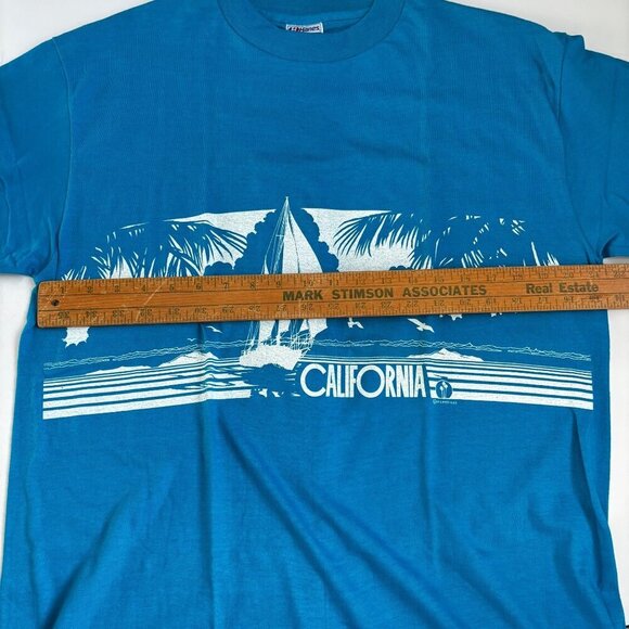 Vintage 1981 CALIFORNIA SHORT SLEEVE T SHIRT 80s LIFESTYLES Graphic XL Men's - Picture 7 of 8